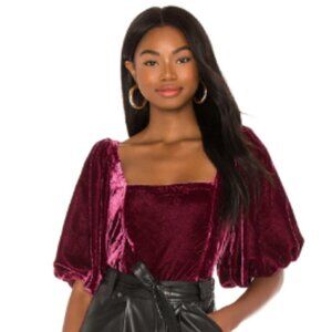 FREE PEOPLE | Marie  Velvet Open Back Cropped Top NWT